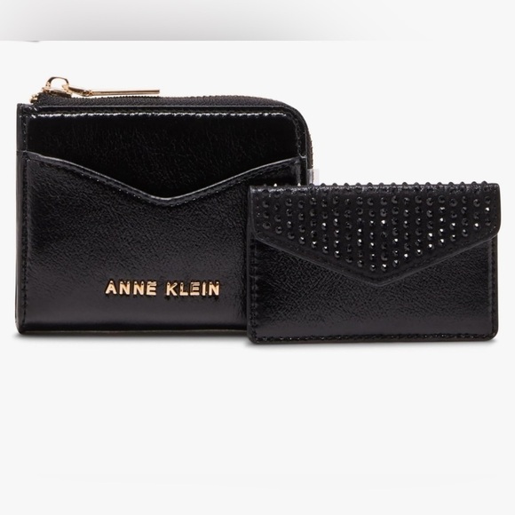 Anne Klein Handbags - Anne Klein AK 2 Piece Envelope Flap Curved Wallet with Rhinestones, New*